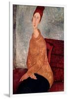 Jeanne Hebuterne in a Yellow Jumper, 1918-19-Amedeo Modigliani-Framed Giclee Print