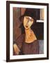 Jeanne Hebuterne Wearing a Hat, 1917-Amedeo Modigliani-Framed Giclee Print