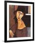 Jeanne Hebuterne Wearing a Hat, 1917-Amedeo Modigliani-Framed Giclee Print