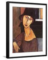 Jeanne Hebuterne Wearing a Hat, 1917-Amedeo Modigliani-Framed Giclee Print