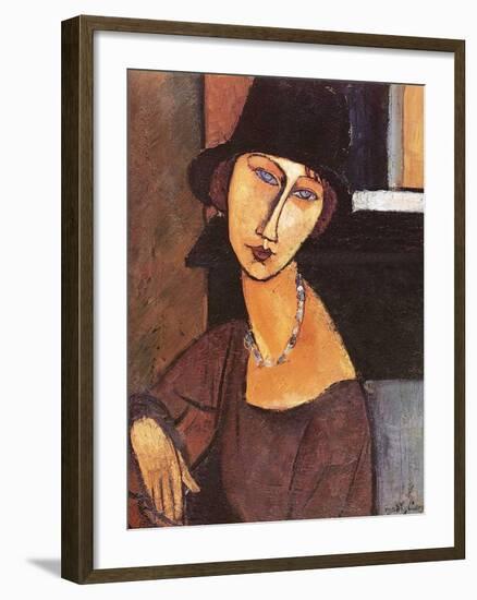 Jeanne Hebuterne Wearing a Hat, 1917-Amedeo Modigliani-Framed Giclee Print