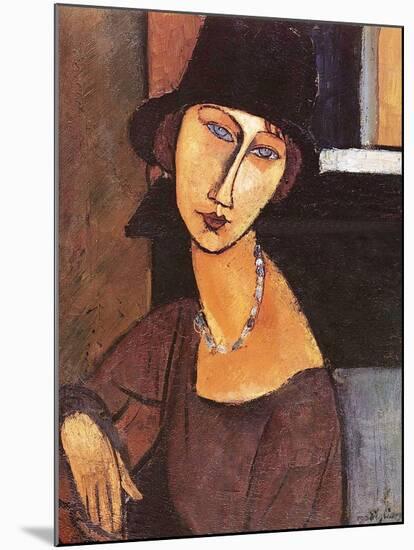Jeanne Hebuterne Wearing a Hat, 1917-Amedeo Modigliani-Mounted Giclee Print
