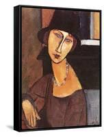 Jeanne Hebuterne Wearing a Hat, 1917-Amedeo Modigliani-Framed Stretched Canvas