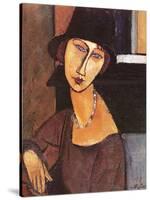 Jeanne Hebuterne Wearing a Hat, 1917-Amedeo Modigliani-Stretched Canvas