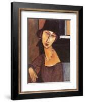 Jeanne Hebuterne Wearing a Hat, 1917-Amedeo Modigliani-Framed Giclee Print