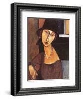 Jeanne Hebuterne Wearing a Hat, 1917-Amedeo Modigliani-Framed Giclee Print