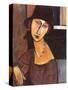 Jeanne Hebuterne Wearing a Hat, 1917-Amedeo Modigliani-Stretched Canvas