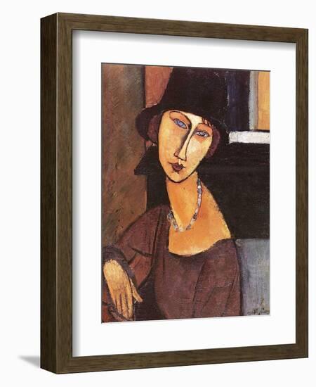 Jeanne Hebuterne Wearing a Hat, 1917-Amedeo Modigliani-Framed Premium Giclee Print