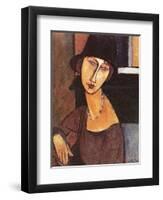 Jeanne Hebuterne Wearing a Hat, 1917-Amedeo Modigliani-Framed Premium Giclee Print