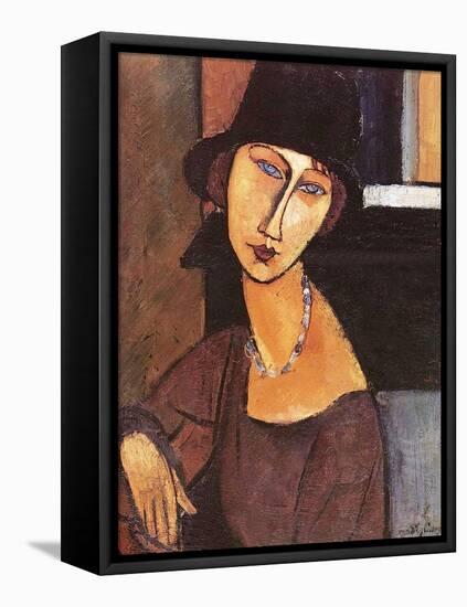 Jeanne Hebuterne Wearing a Hat, 1917-Amedeo Modigliani-Framed Stretched Canvas