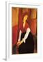 Jeanne Hebuterne with Red Shawl-Amedeo Modigliani-Framed Art Print