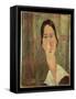 Jeanne Hebuterne with White Collar-Amedeo Modigliani-Framed Stretched Canvas