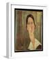 Jeanne Hebuterne with White Collar-Amedeo Modigliani-Framed Giclee Print