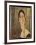 Jeanne Hebuterne with White Collar-Amedeo Modigliani-Framed Giclee Print