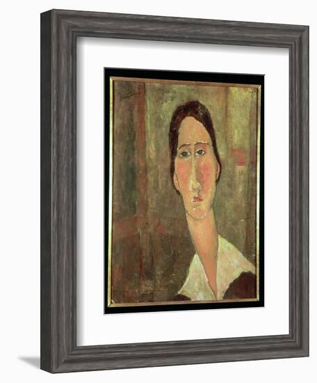 Jeanne Hebuterne with White Collar-Amedeo Modigliani-Framed Giclee Print