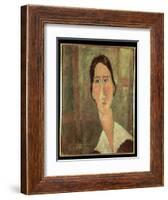 Jeanne Hebuterne with White Collar-Amedeo Modigliani-Framed Giclee Print