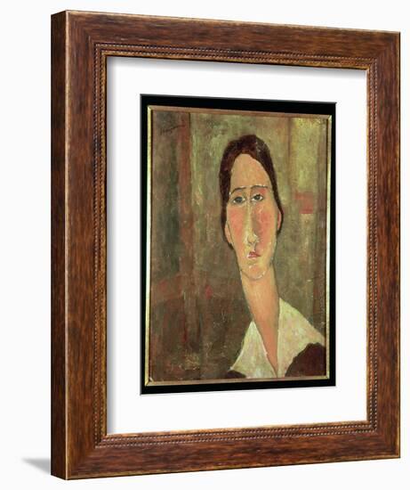 Jeanne Hebuterne with White Collar-Amedeo Modigliani-Framed Giclee Print