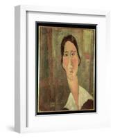 Jeanne Hebuterne with White Collar-Amedeo Modigliani-Framed Giclee Print