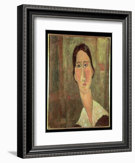 Jeanne Hebuterne with White Collar-Amedeo Modigliani-Framed Giclee Print