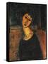 Jeanne Hebuterne-Amedeo Modigliani-Framed Stretched Canvas