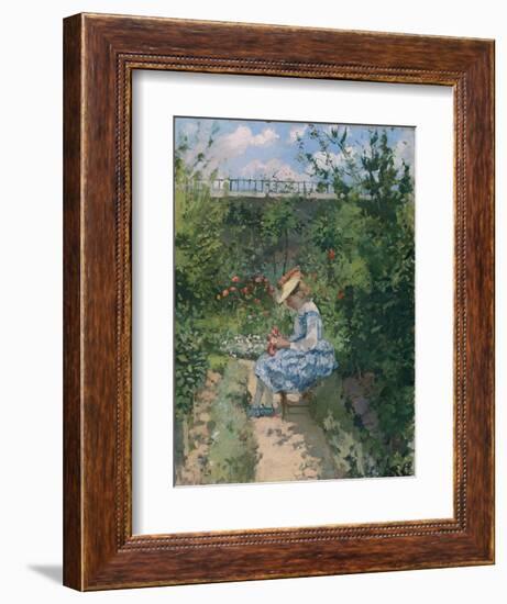 Jeanne in the Garden, Pontoise, C.1872-Camille Pissarro-Framed Giclee Print