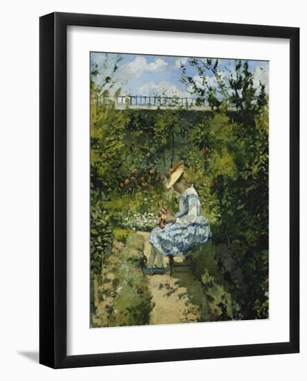 Jeanne in the Garden, Pontoise-Camille Pissarro-Framed Giclee Print
