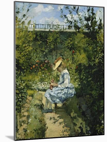 Jeanne in the Garden, Pontoise-Camille Pissarro-Mounted Giclee Print