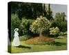 Jeanne Marguerite Lecadre in a Garden, c.1867-Claude Monet-Stretched Canvas
