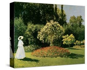 Jeanne Marguerite Lecadre in a Garden, c.1867-Claude Monet-Stretched Canvas