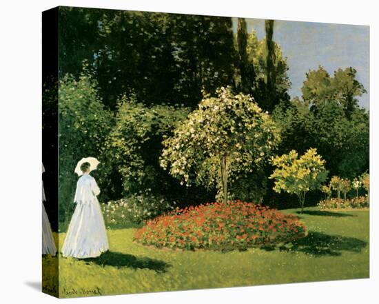 Jeanne Marguerite Lecadre in a Garden, c.1867-Claude Monet-Stretched Canvas