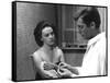 Jeanne Moreau / Marcello Mastroianni (b/w photo)-null-Framed Stretched Canvas
