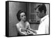 Jeanne Moreau / Marcello Mastroianni (b/w photo)-null-Framed Stretched Canvas