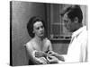 Jeanne Moreau / Marcello Mastroianni (b/w photo)-null-Stretched Canvas