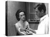 Jeanne Moreau / Marcello Mastroianni (b/w photo)-null-Stretched Canvas