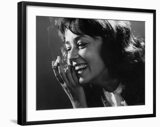 Jeanne Moreau, Star of Five Branded Women, During Visit to New York-Gjon Mili-Framed Premium Photographic Print