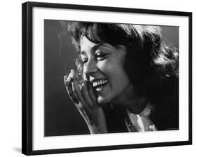 Jeanne Moreau, Star of Five Branded Women, During Visit to New York-Gjon Mili-Framed Premium Photographic Print