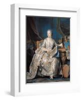 Jeanne Poisson (1721-64) the Marquise De Pompadour, 1755-Maurice Quentin de La Tour-Framed Giclee Print