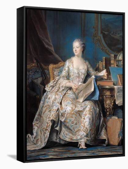 Jeanne Poisson (1721-64) the Marquise De Pompadour, 1755-Maurice Quentin de La Tour-Framed Stretched Canvas