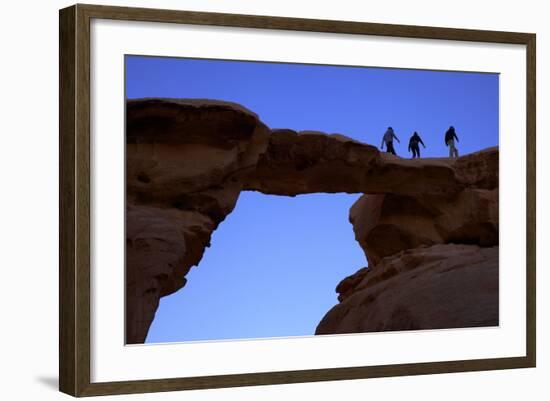 Jebel Umm Fruth Rock Bridge, Wadi Rum, Jordan, Middle East-Neil Farrin-Framed Photographic Print