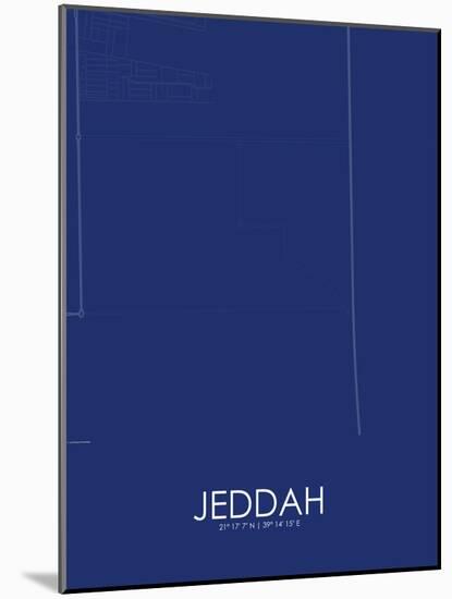 Jeddah, Saudi Arabia Blue Map-null-Mounted Poster