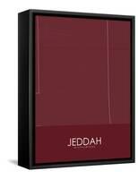 Jeddah, Saudi Arabia Red Map-null-Framed Stretched Canvas