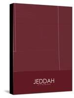 Jeddah, Saudi Arabia Red Map-null-Stretched Canvas