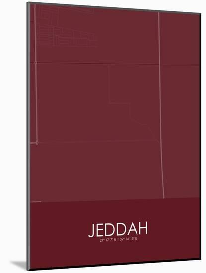 Jeddah, Saudi Arabia Red Map-null-Mounted Poster