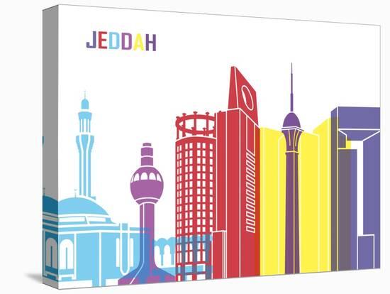 Jeddah Skyline Pop-paulrommer-Stretched Canvas