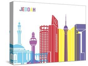 Jeddah Skyline Pop-paulrommer-Stretched Canvas