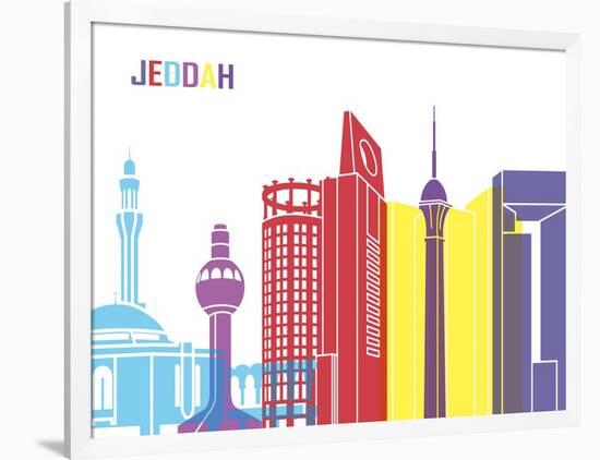 Jeddah Skyline Pop-paulrommer-Framed Art Print