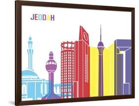 Jeddah Skyline Pop-paulrommer-Framed Art Print