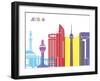 Jeddah Skyline Pop-paulrommer-Framed Art Print