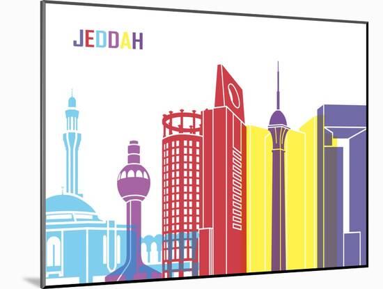 Jeddah Skyline Pop-paulrommer-Mounted Art Print