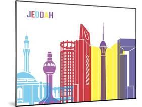 Jeddah Skyline Pop-paulrommer-Mounted Art Print